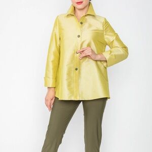 IC Collection Women's 3/4 Sleeve Button Down Top Size Large Mustard 
Worn Once